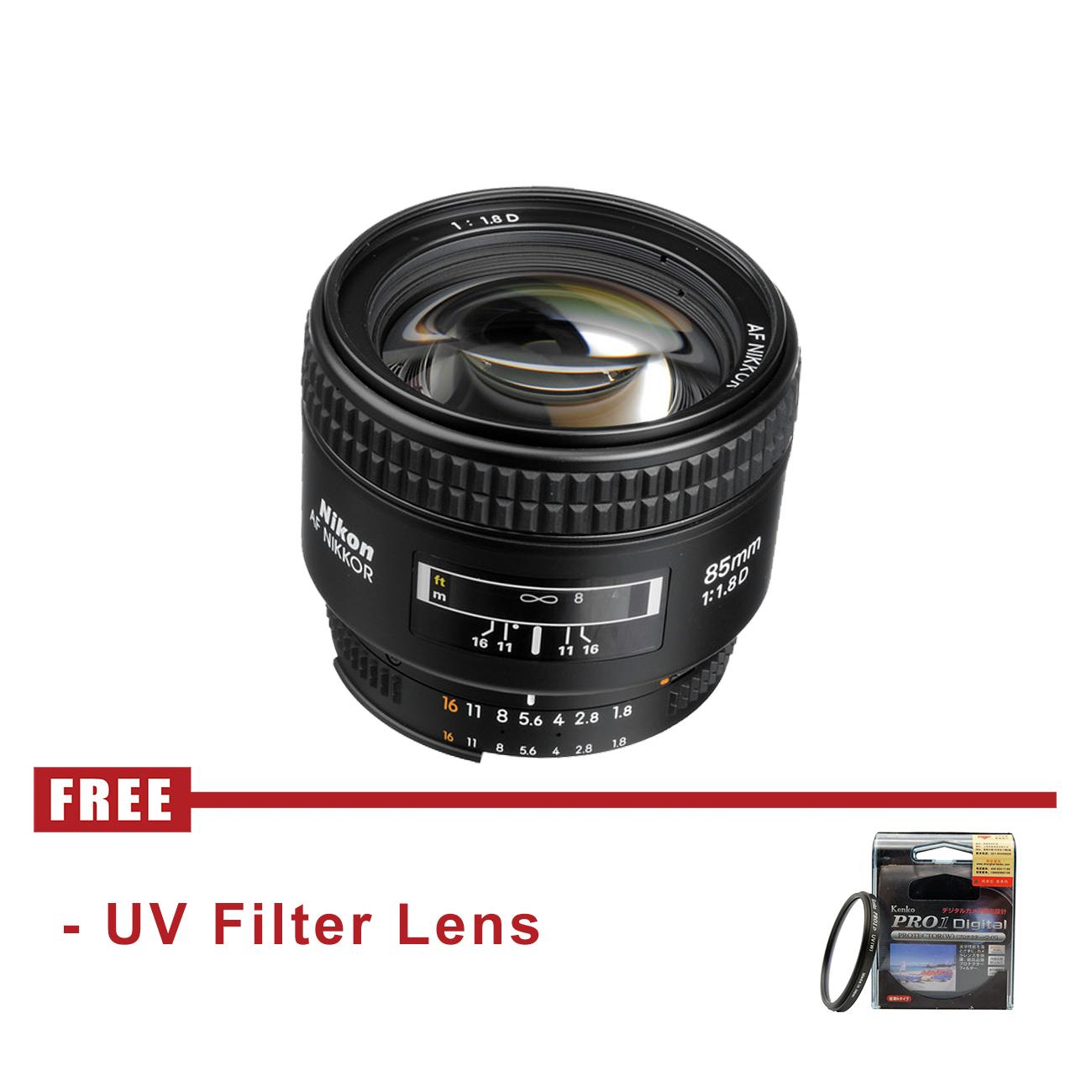 Lensa Nikon AF Nikkor 85mm f/1.8D - FREE UV Filter Lens