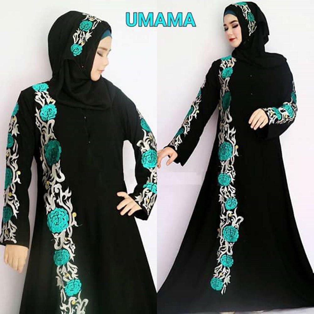TERLARIS Fashion Mslim ABAYA / JUBAH / GAMIS SINGAPORE SWAROSKI KAIN SAUDI JETBLACK Terbaru Termurah