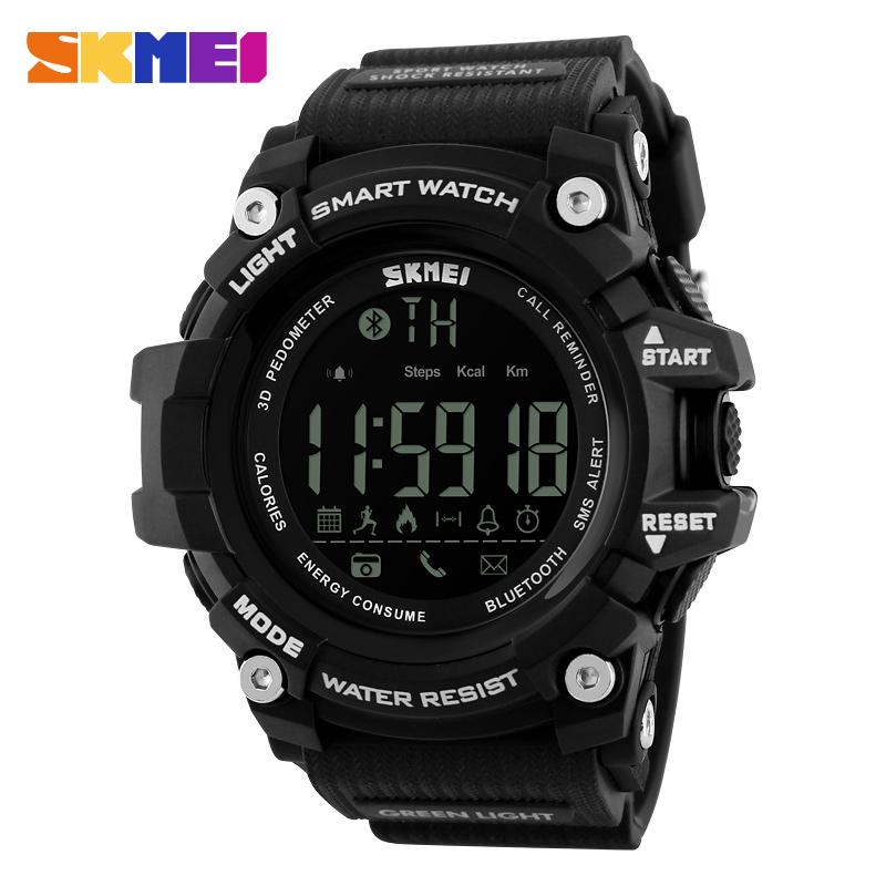 SKMEI Jam Tangan Olahraga Rame Water Resist 50m Smartwatch Bluetooth DG1227 Original - Black