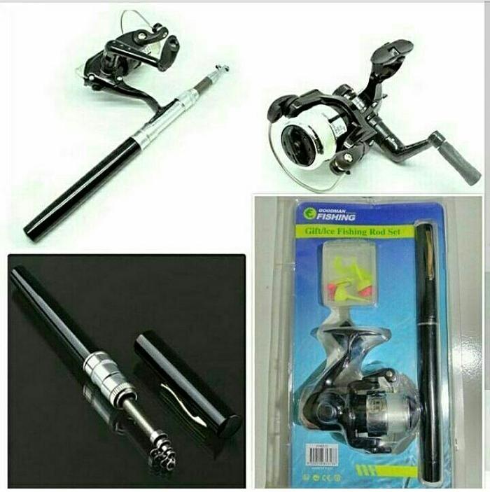 Alat Pancing Mini Pen Fishing Rod Length 1.6M with Fis