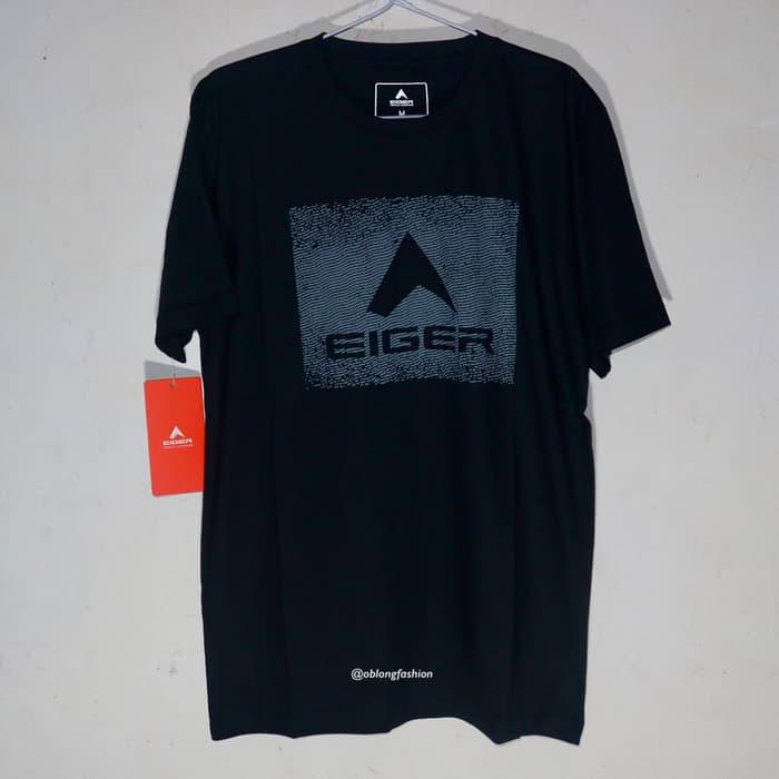 Ready! Kaos Eiger Finger Print - Black - ready stock