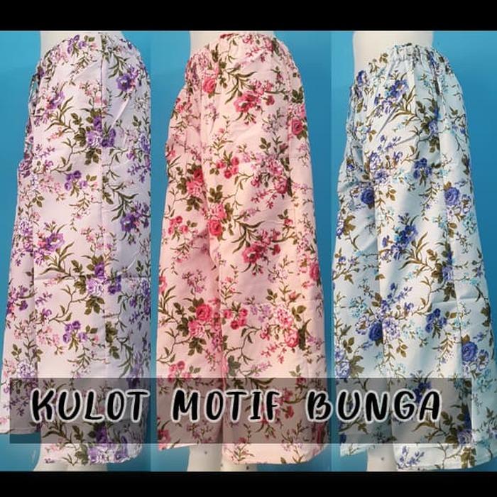 Celana Kulot Panjang Motif Bunga/Celana Wanita