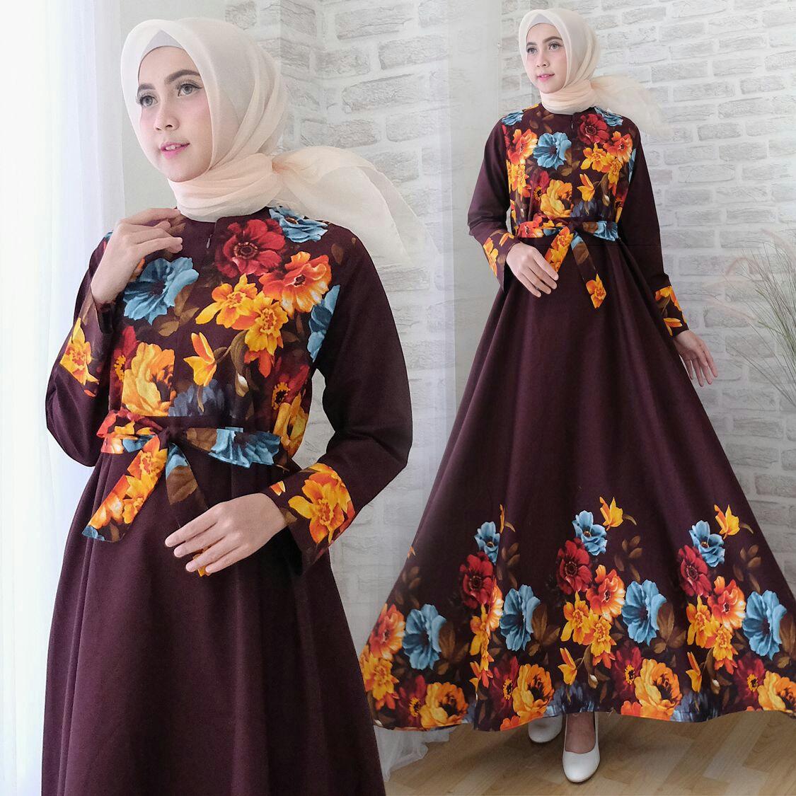Snowshop Gamis Syari Viona - Baju Muslim / Fashion Wanita / Baju wanita / Baju Gamis / Busui / Gaun / Katun Paris / XL / Jumbo / Syari