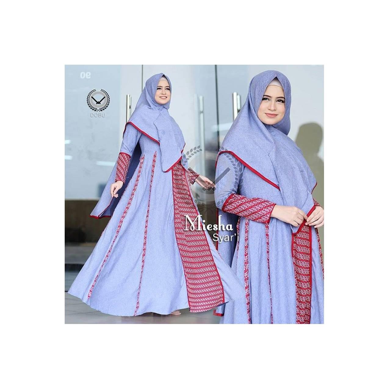 Gamis casual simple Miesha dress dobu original/gamis syari set khimar