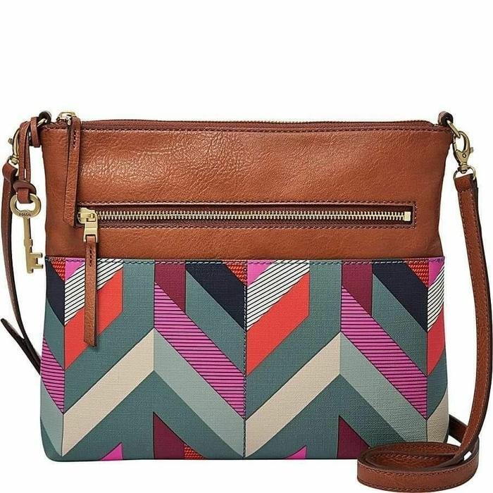Tas Fossil crossbody chevron original size large