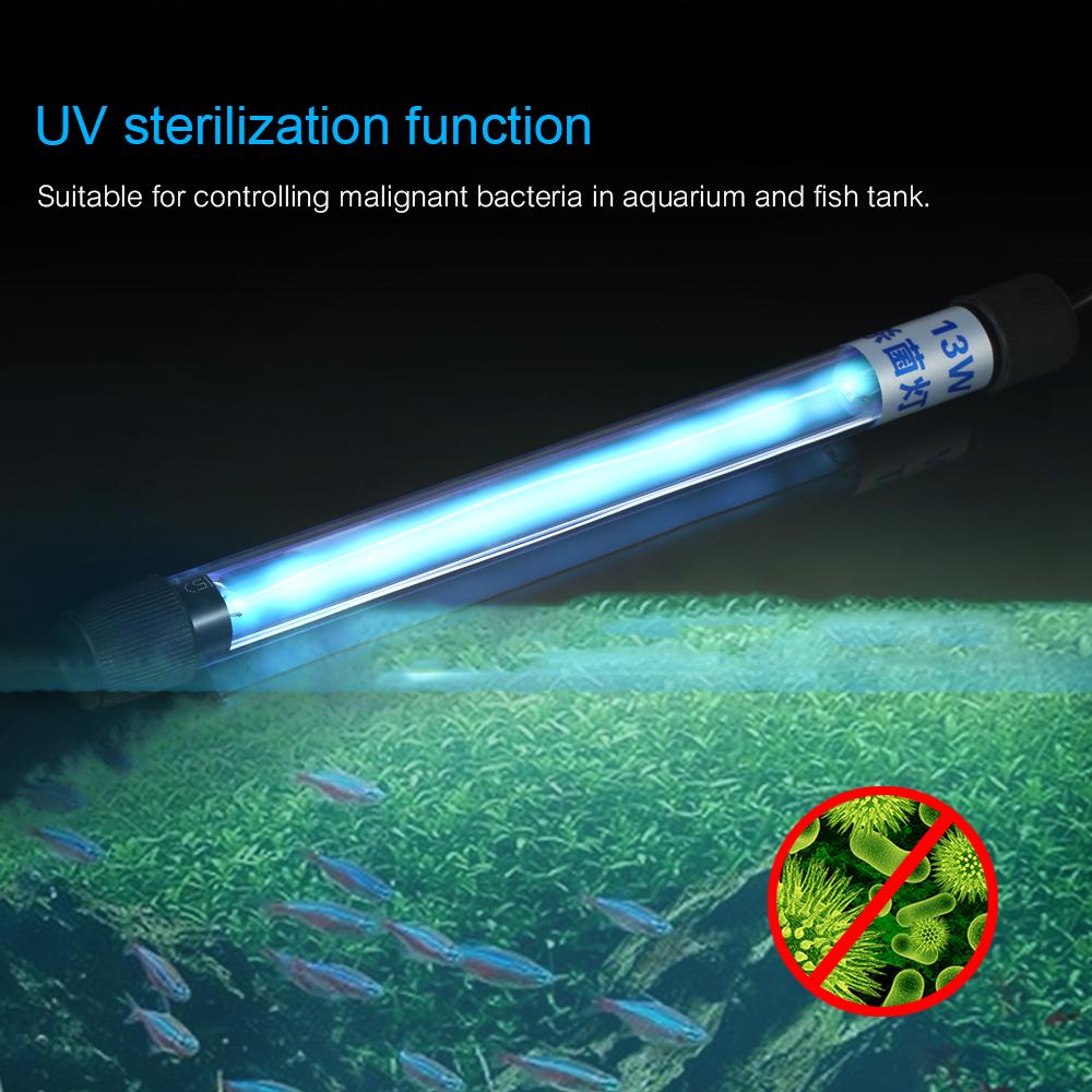 Aquarium Uv Sterilizer Light Submersible Water Lamp For Fish Tank 5 7 9 11 13w