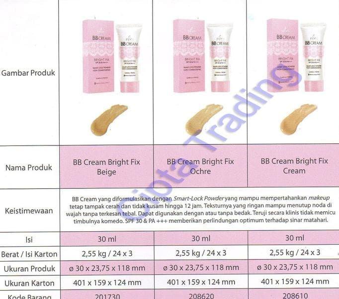 SALE - YOUNG BASE MAKE UP - PIXY - BB CREAM BRIGHT FIX (DOZEN)
