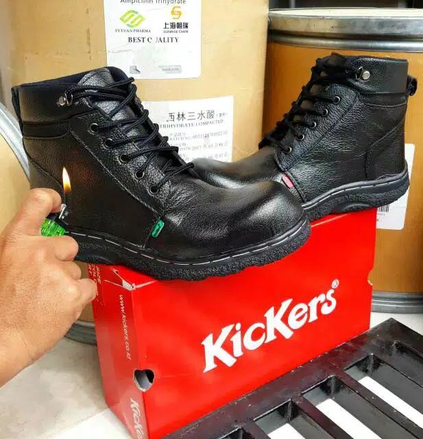 SEPATU SAFETY UJUNG BESI KICKERS PDL PDH TNI POLRI PROYEK LAPANGAN INDUSTRI KERJA TERLARIS