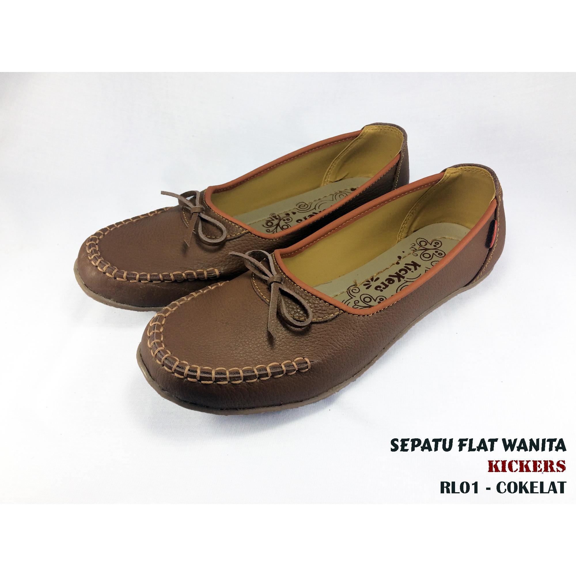 KICKERS SEPATU FLAT WANITA KULIT ASLI RL 01 - COKELAT / MODEL SEPATU WANITA TERBARU / FLATSHOES / LAZADA SEPATU WANITA / SEPATU WANITA KICKERS / JUAL SEPATU WANITA / SEPATU WANITA MURAH / SEPATU PEREMPUAN / SEPATU CASUAL WANITA / SEPATU WANITA TERBARU