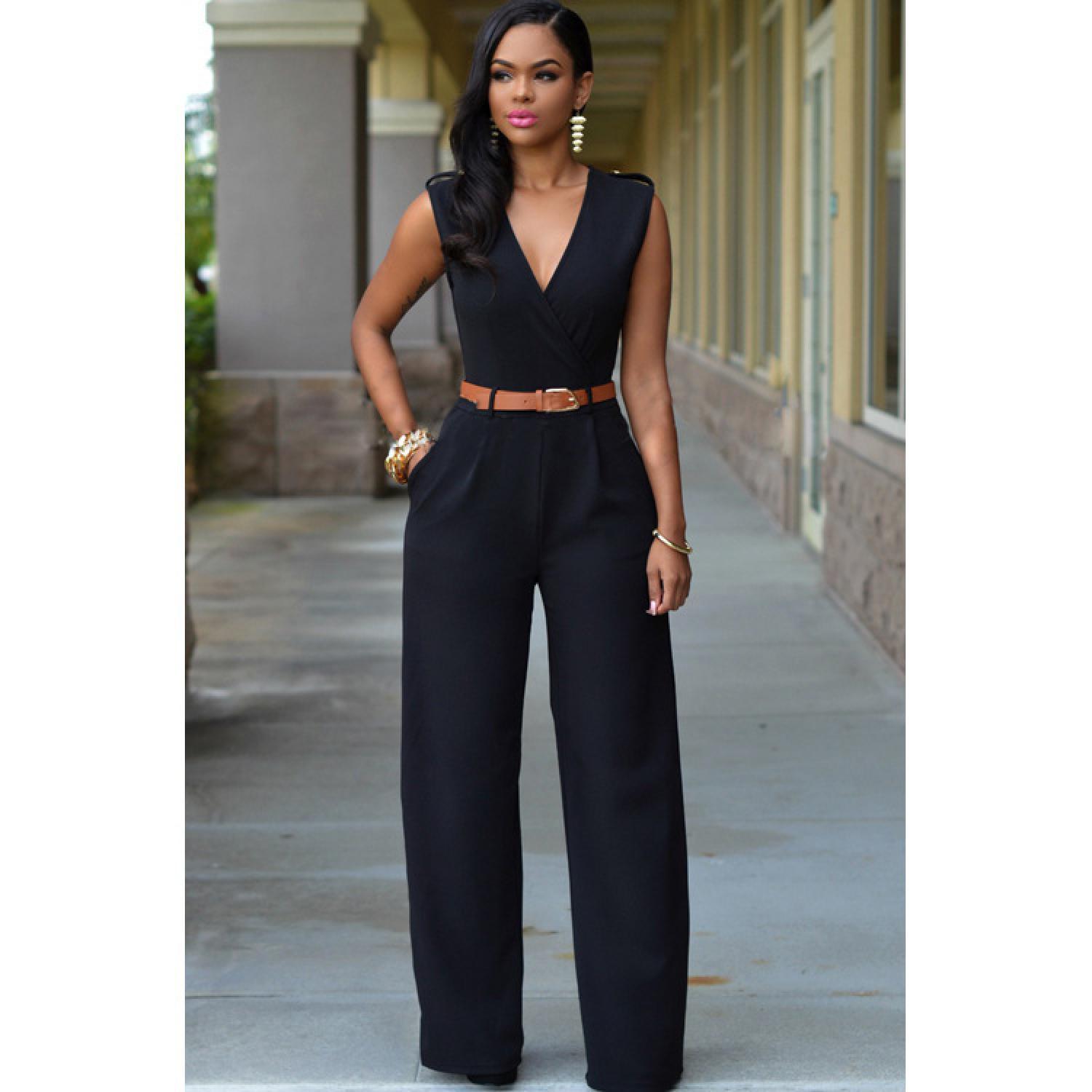Best Seller!!! Baju Jumpsuit Wanita Sexy Rompers V-Neck Keren Terbaru Murah