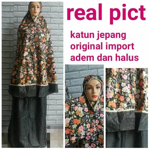 Mukena katun renda motif mukena katun jepang shabby grosir tanah abang murah oleh oleh umroh (reseller/dropshipper)