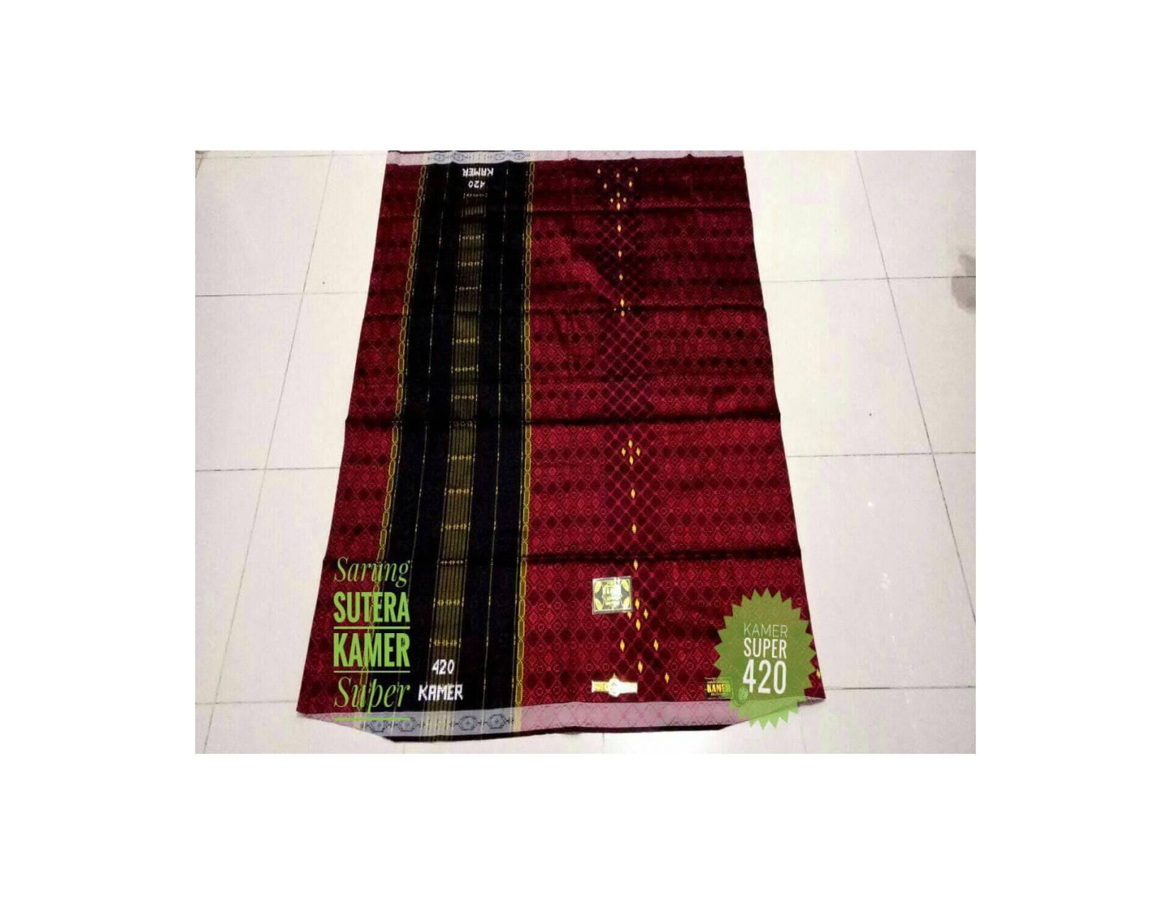 sarung sutra asli samarinda KAMER SUPER 420 EDISI RED SONGKET