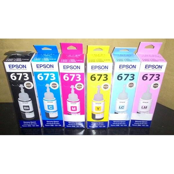 Tinta Printer Epson Original L800 L805 L850 L1800 673 T673 1 Set