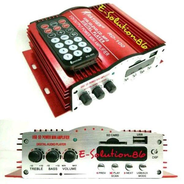 Power Ampli Mobil RAYDEN DC Digital Mp3 Player Modul Usb Fm Tape Mobil