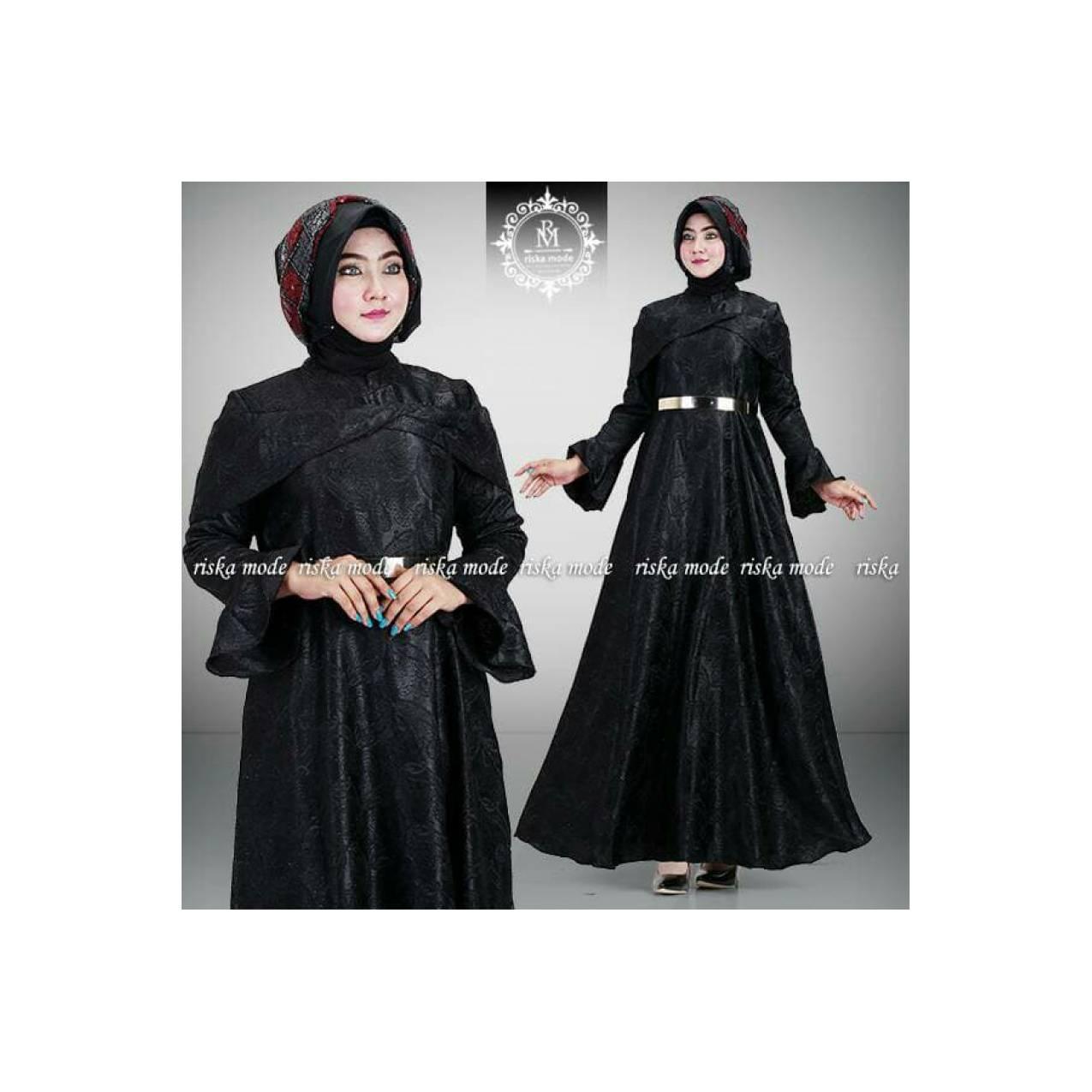 Gamis Jaguar amirah by original Riska Collection set.hitam