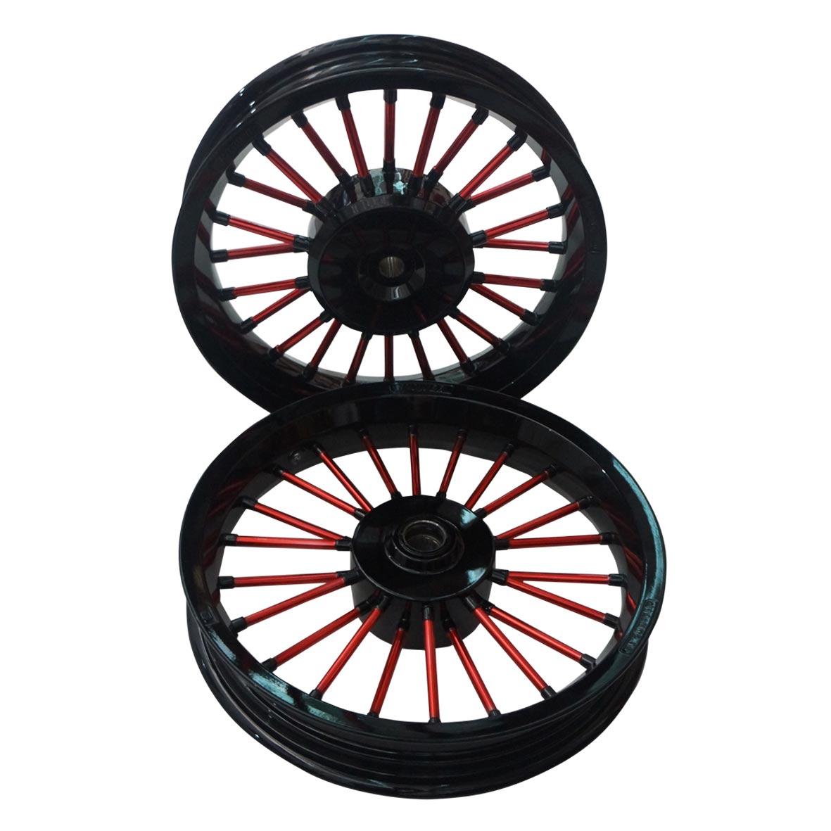 Power Velg - Pelek Racing Tapak Lebar Andong Vario CW - Karbu 110 cc 14- 215/250 Hitam Merah