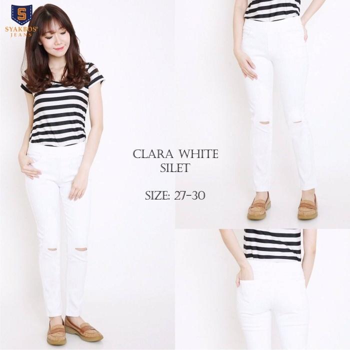 Anugrah - Celana Jeans Wanita – Premium Quality – Skinny Regular – Sobek Single Hitam - Celana Highwaist Jeans Wanita Fashion Pakaian Atasan Wanita Ripped Skinny Denim legging