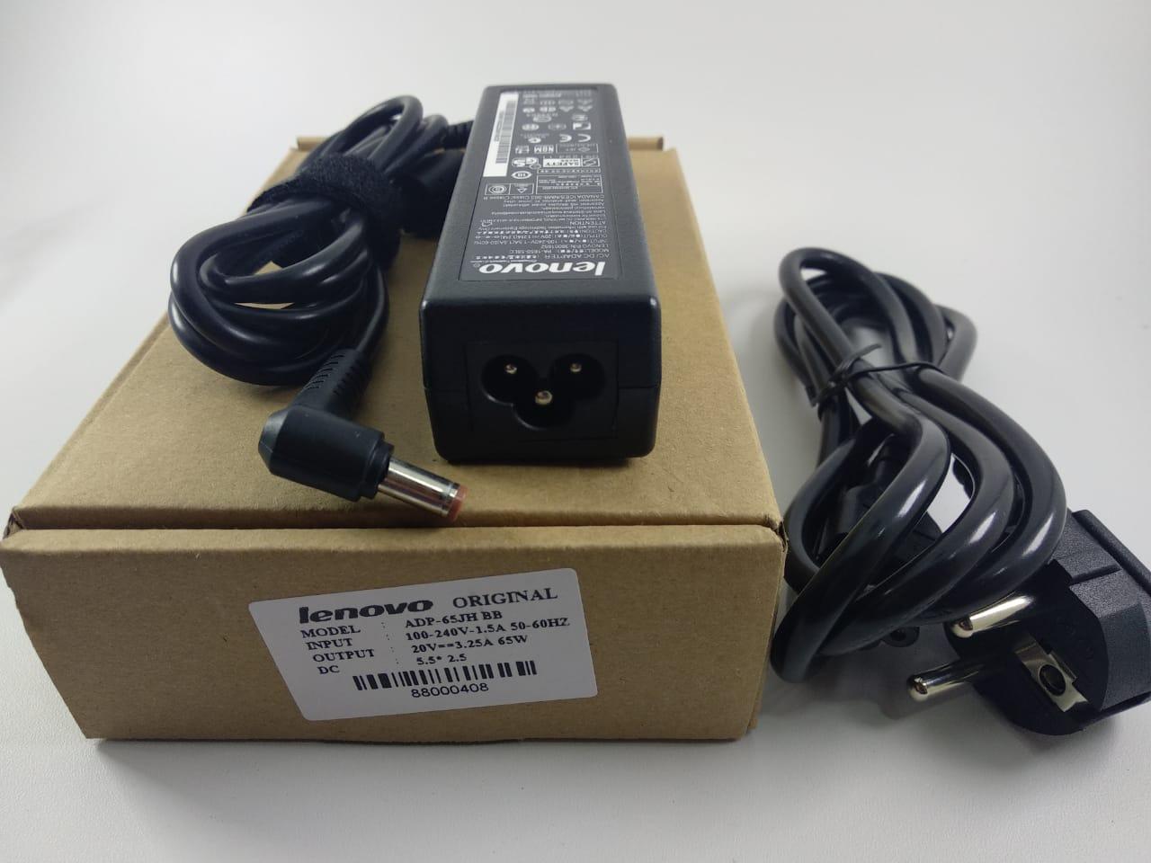LENOVO ORIGINAL Adaptor Charger Laptop LENOVO 20V 3.25A standart jack coklat / 5.5*2.5mm Lenovo B470 B570 B575 B575 G460 G470 G475 G480 Series INCLUDE Kabel power