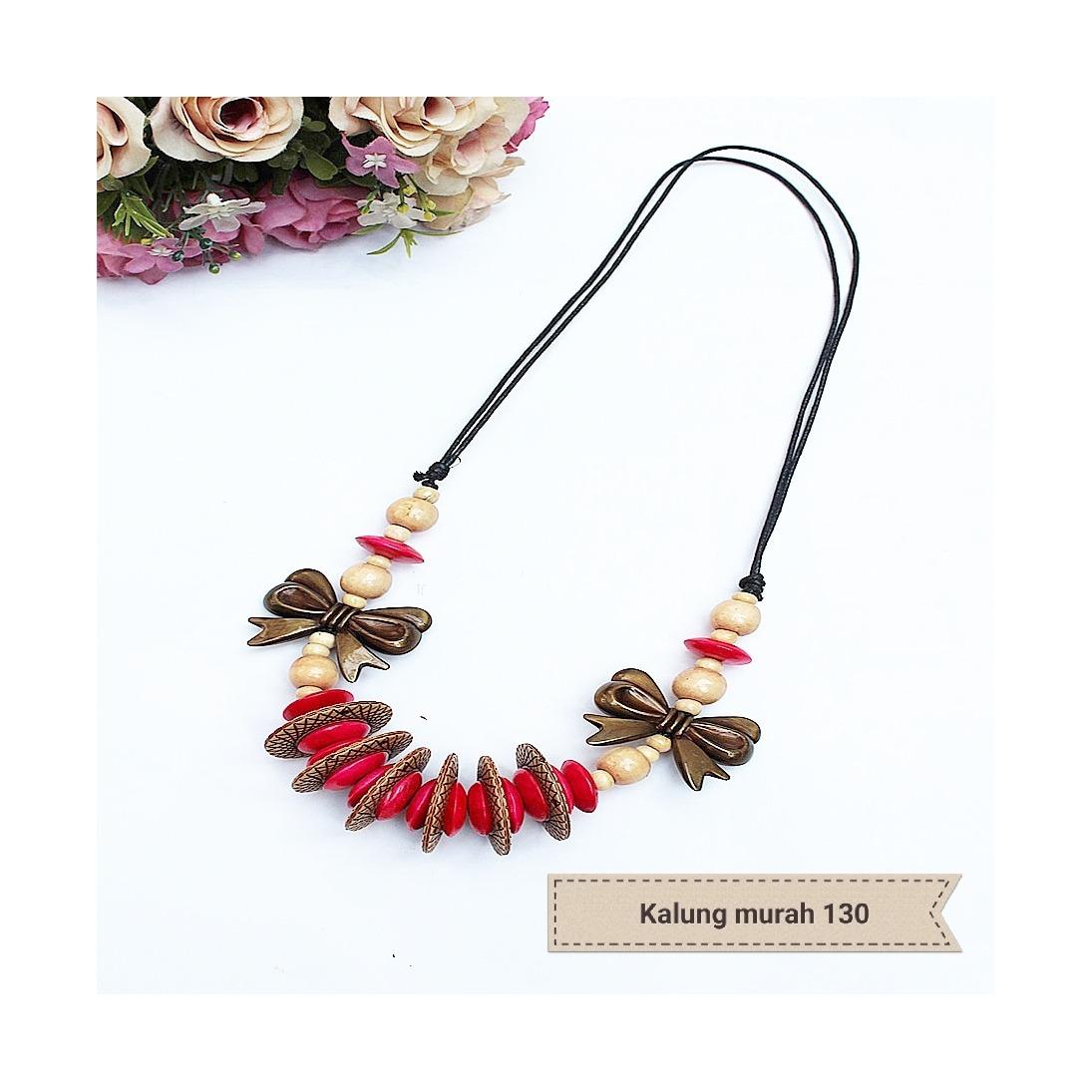 Rajanya Murah Aksesoris Kalung Wanita bahan Kayu Unik