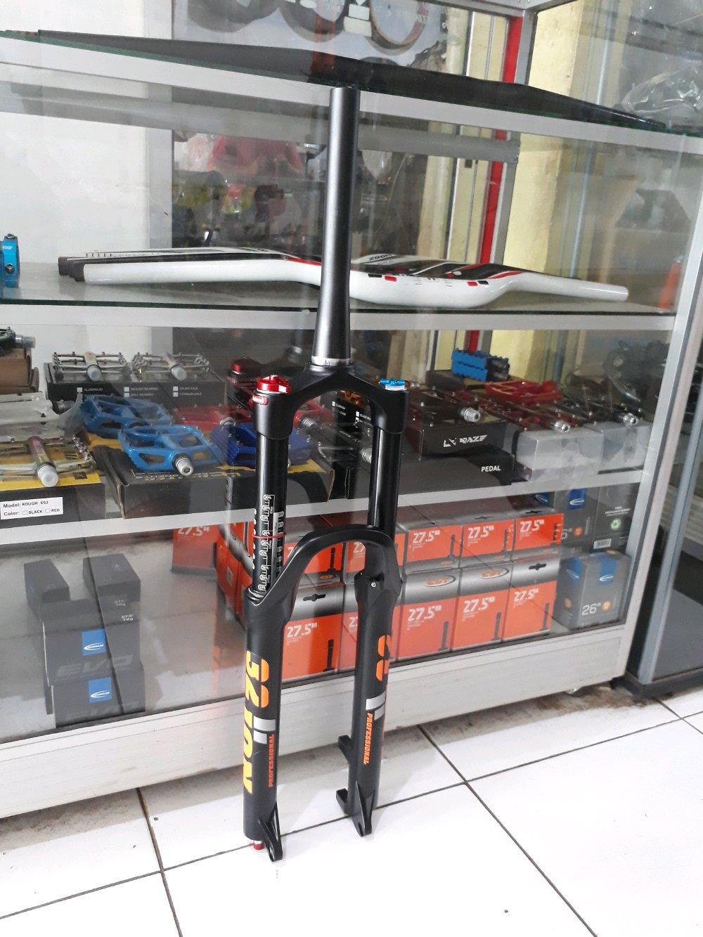FORK SEPEDA - FORK 27.5 - FORK MTB 27.5 ION TRAVEL 160MM ANGIN REBOUND LOCK TAPERED