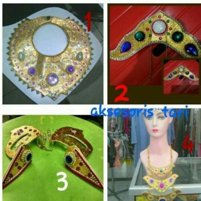 aksesoris baju adat anak, kalung kace,tusuk gunung, sumping / kalung