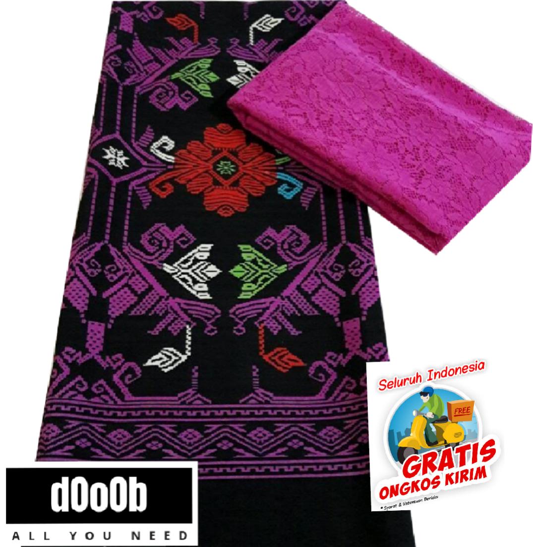 setelan kain satin bali dan brokat songket endek batik printing varian warna PINK bahan kebaya kutubaru kebaya wisuda kebaya modern kebaya rok lilit