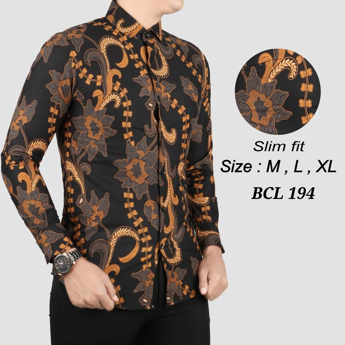 Baju Kemeja Batik Slimfit Pria / Model Batik Terbaru / Atasan Batik Pria / Hem Batik