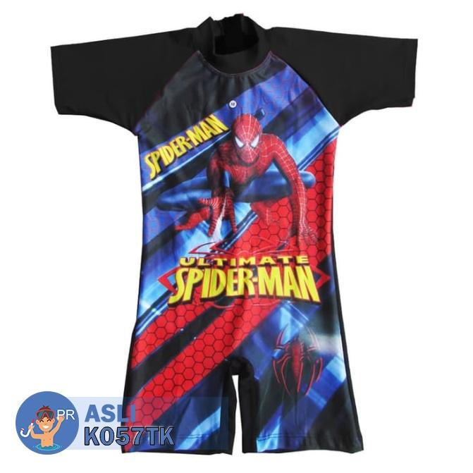 Baju Renang Diving Anak TK Laki Karakter Kartun Spiderman Celana Pendek