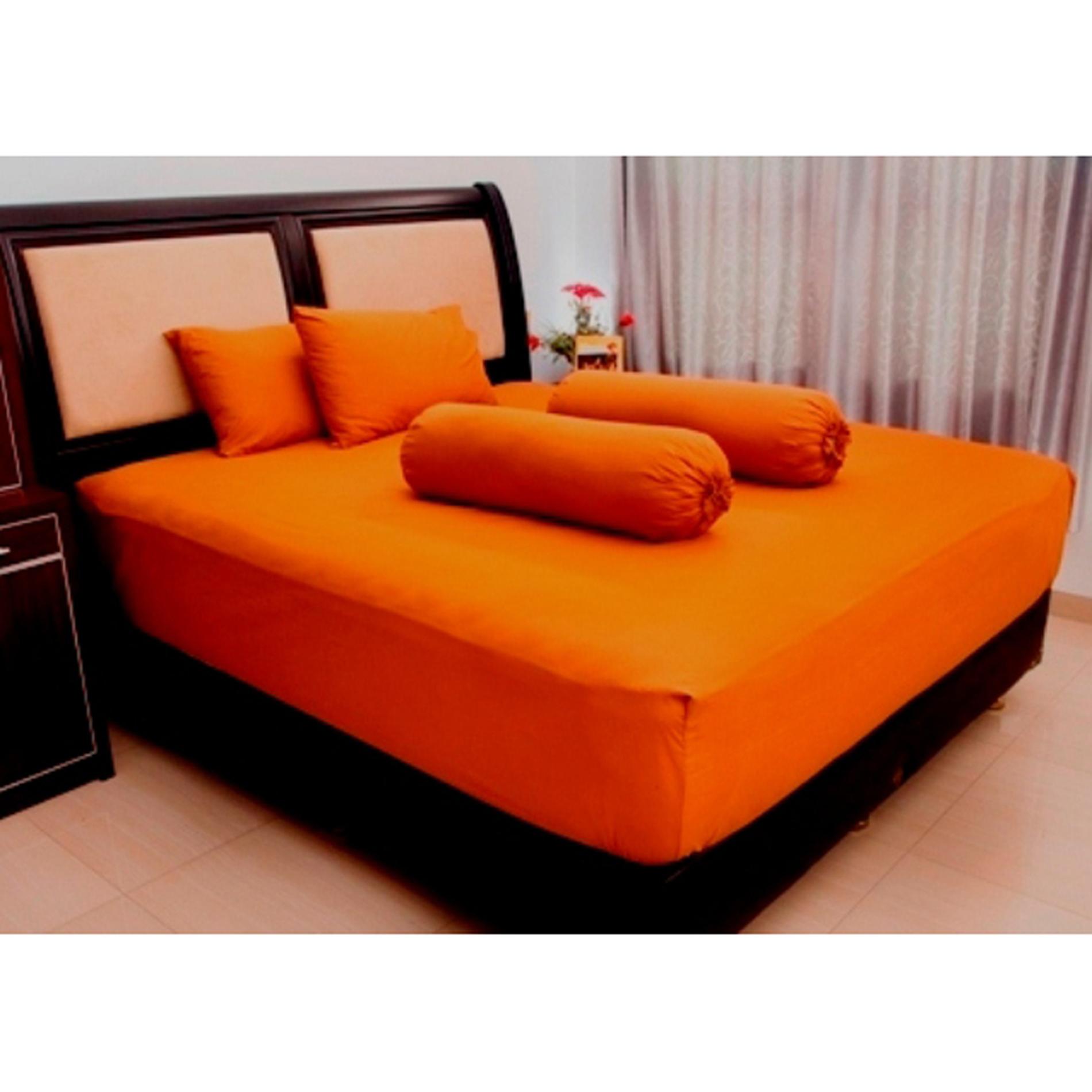 Ellenov Brown Honey Sprei With Bed Cover Katun
