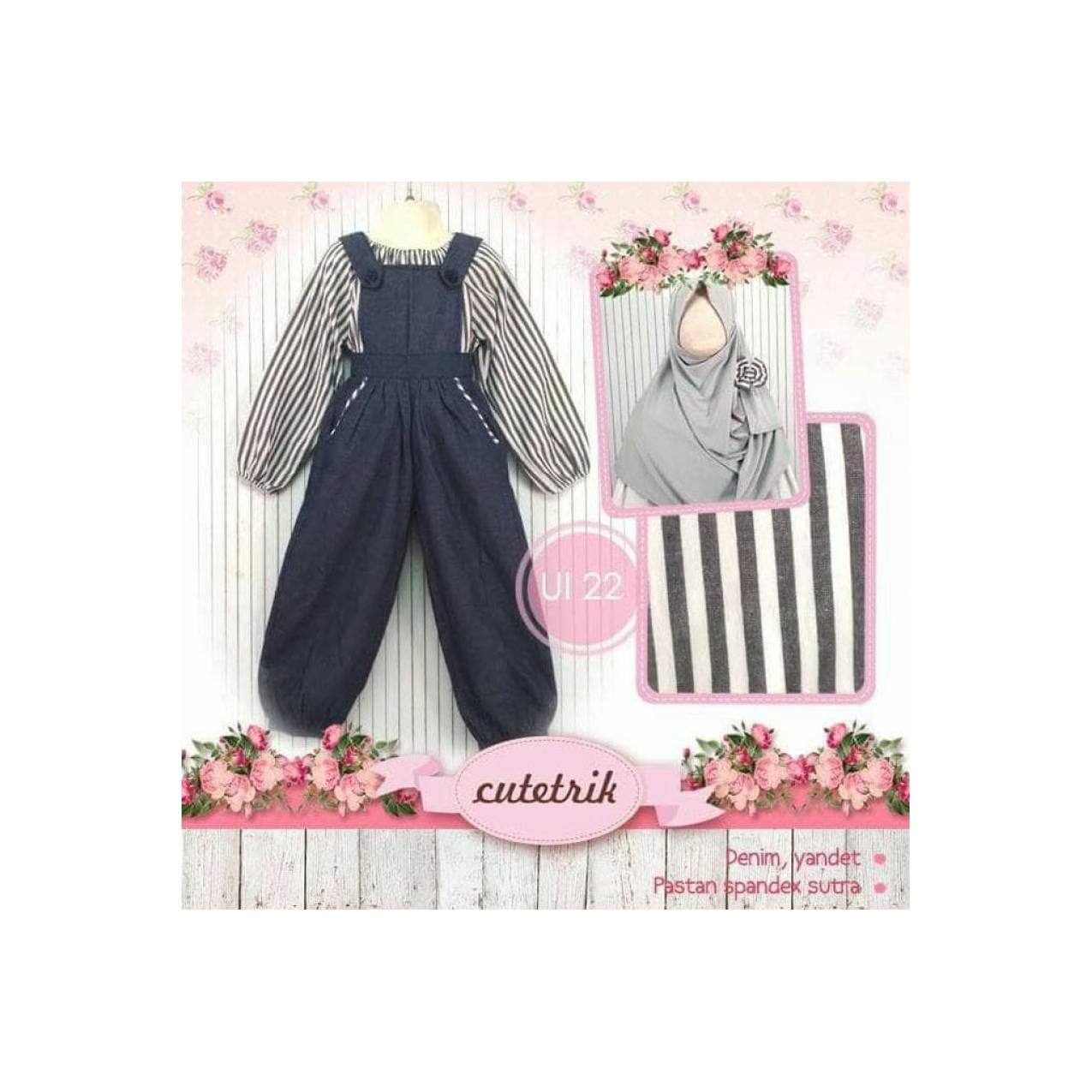 GAMIS BAJU MUSLIM ANAK SD STELAN OVERALL CELANA CUTETRIK UI 22 8-12 TH