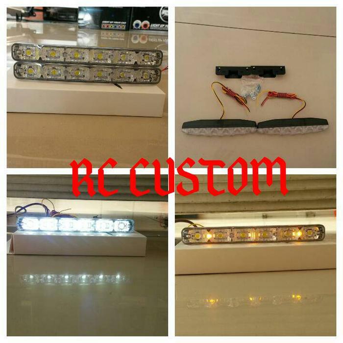 DRL MOBIL 6 MATA FORTUNER | ( lampu mobil hid plafon depan rem sorot led h4 kabut fog lamp tembak variasi strobo rem toyota innova hid avanza osram )