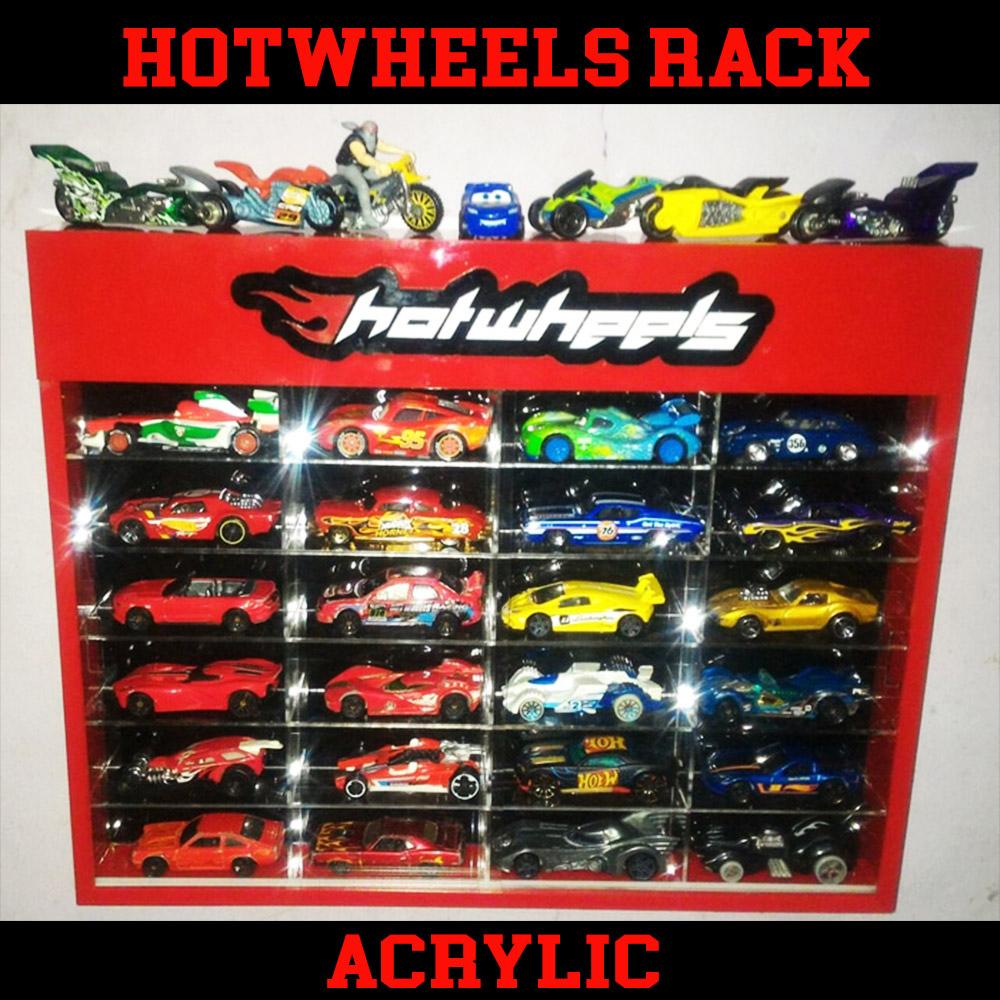 Rak Hot Wheels Tomica 24 Slot Akrilik Cars Diecast Hotwheels Rack Acrylic