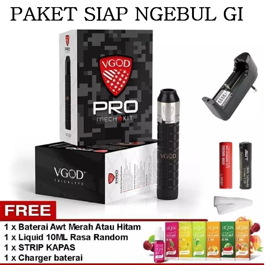 VGOD Pro Mech 2 Kit Vape / Rokok Elektrik RDA + Free Baterai AWT(Hitam/Merah) + Free 1 STRIP Kapas + Free Liqua Random + Free Charger Baterai - Warna Random VGOD Pro Mech 2 Kit Vape / Rokok Elektrik RDA + Free Baterai AWT(Hitam/Merah) + Free 1 STRIP Kapas + Free Liqua Random + Free Charger Baterai - Warna Random