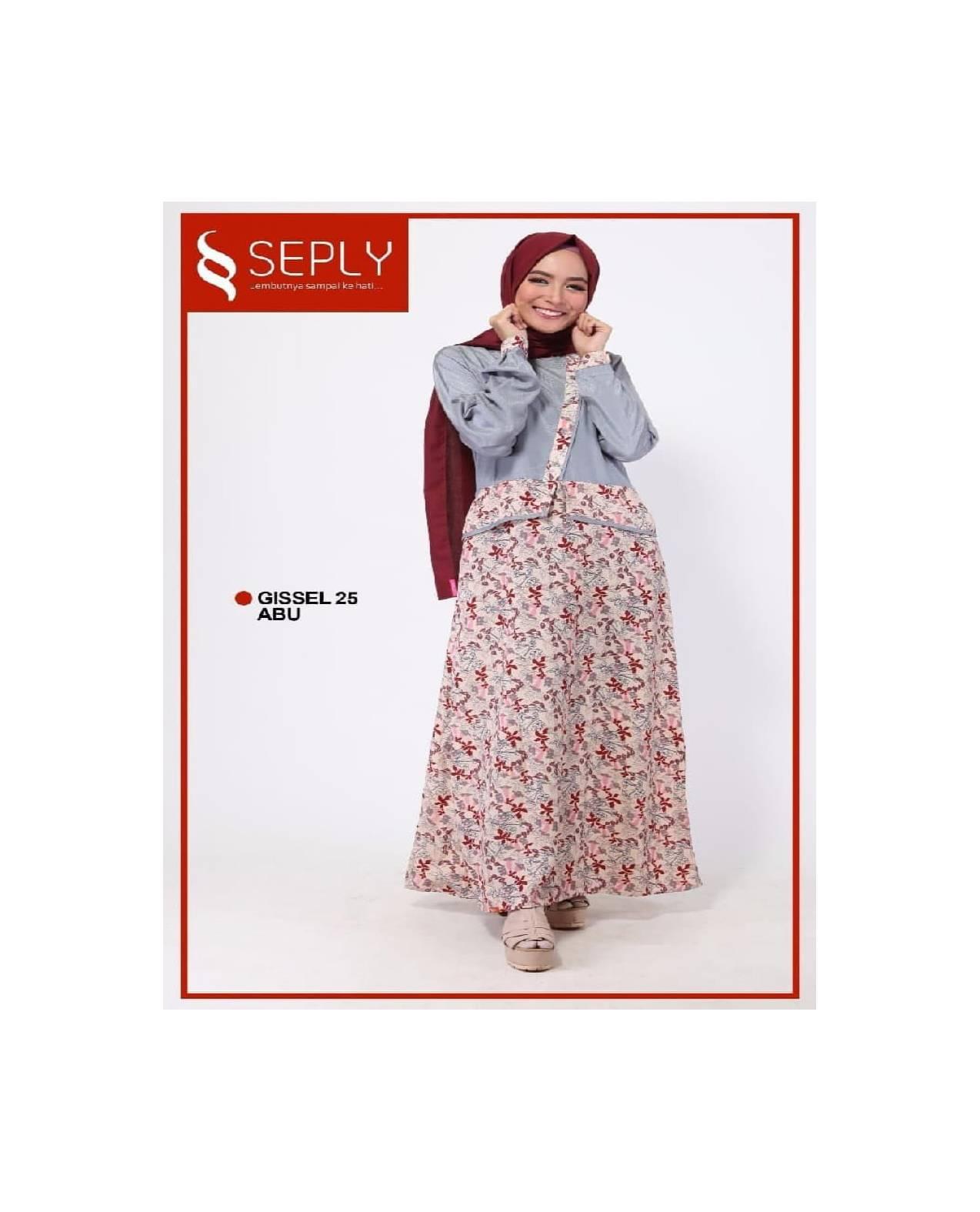 gamis syari jumbo SEPLY GISSEL 25 Warna ABU