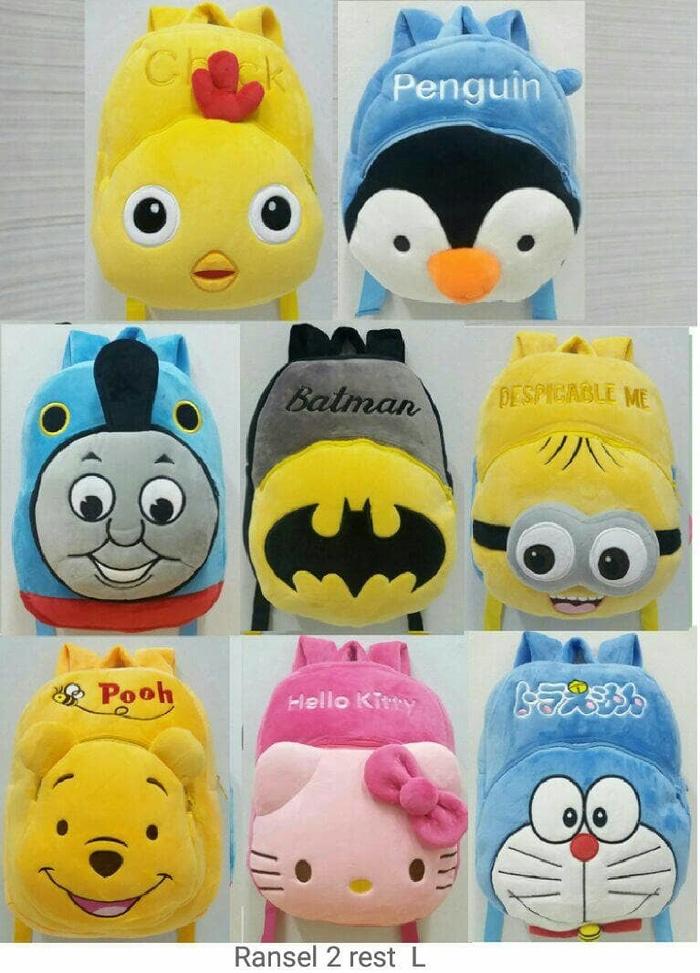 Tas ransel boneka anak Karakter Thomas Pooh minion batman 2rest sz L