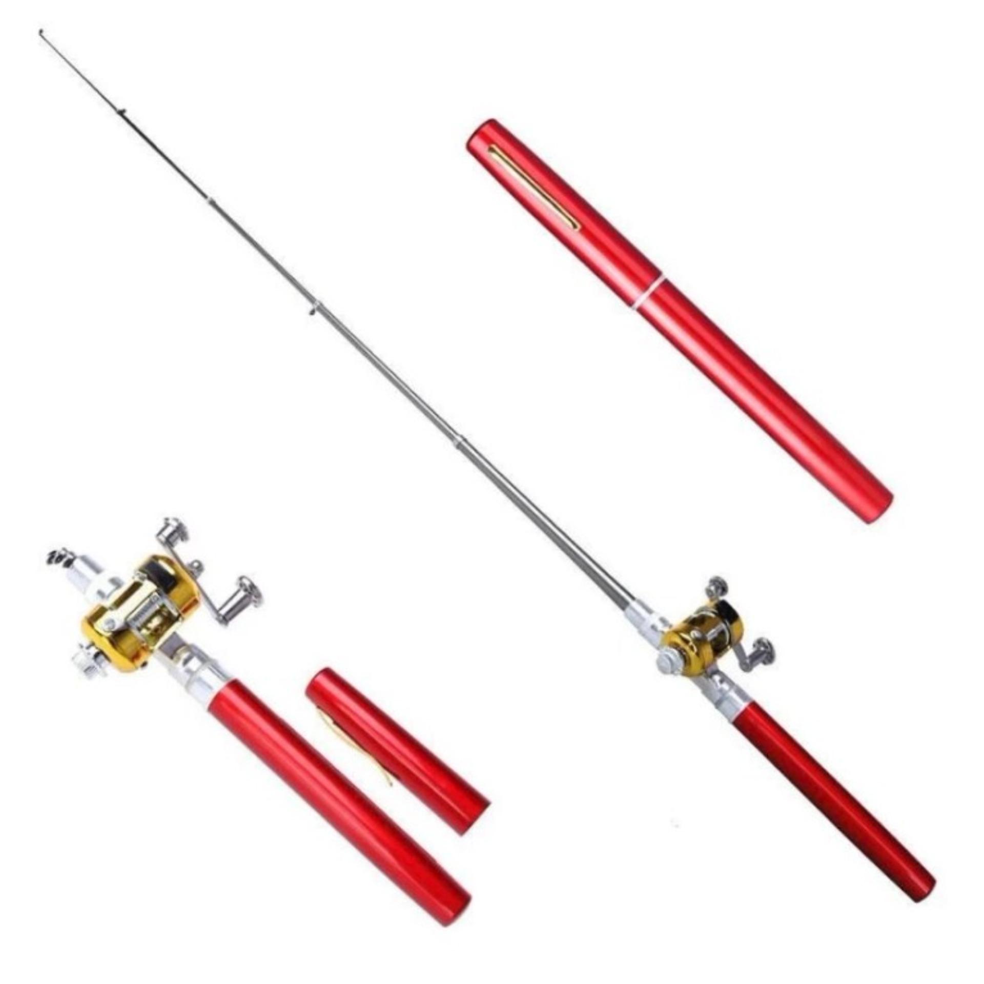 Color FISHING ROD PENA PUPLEN Pancing Joran Mini Portable Fish Pen PulPen Alat Mancing