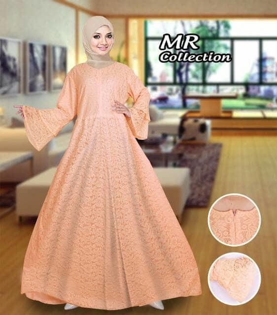 BAJU BUSANA MUSLIM GAMIS HAFSYAH SYARI SALEM JUMBO BRUKAT NO PASMINA .