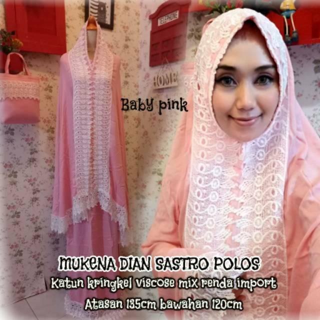 Mukena dian sastro polos pink original adem halus | mukena artis dian pelangi terbaru alisha ()