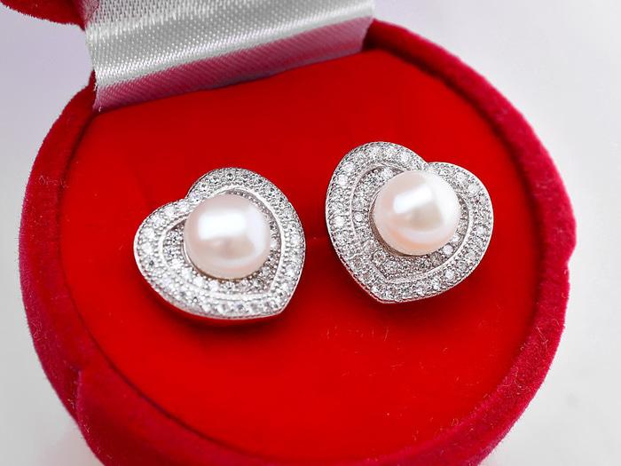 Anting Mutiara ASLI + Perak EMAS PUTIH ASLI - PEAR 031 (Garansi 6 Bln)