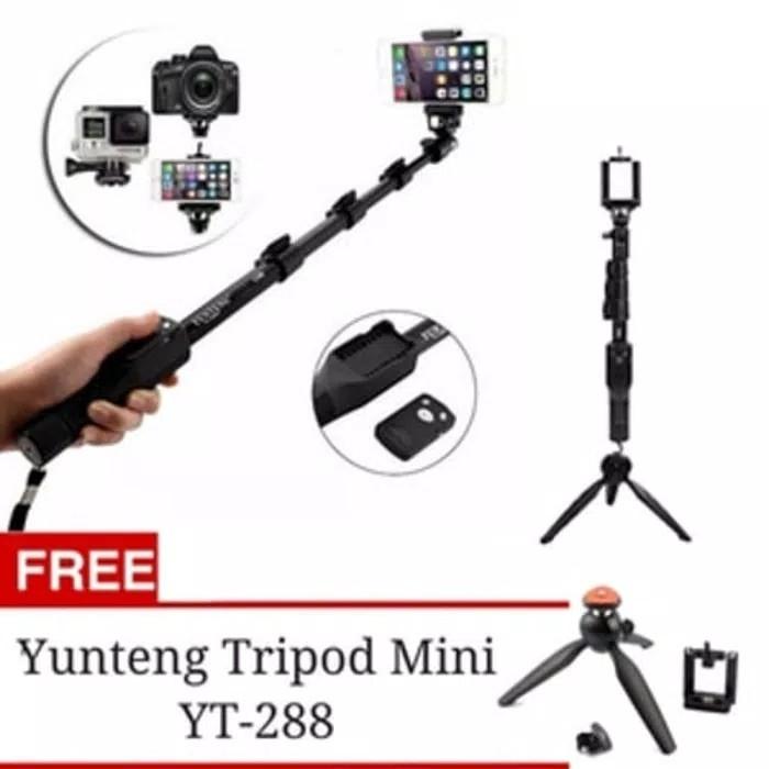 RJ _ Paket tongsis YUNTENG 1288 & tripod YT 228 plus remote bluetooth