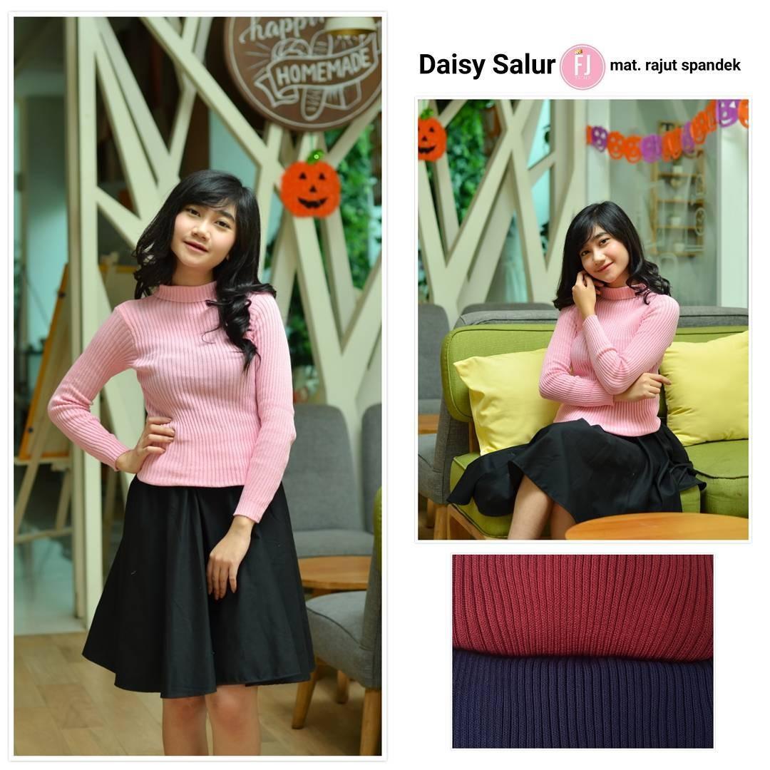 Baju Muslim Original Daisy Salur Rajut Sweater Rajut Spandek Atasan Modern Baju Hangat Rajut Premium Baju Atasan Tebal Rajut Wanita Hijab Trendy Terbaru 2018