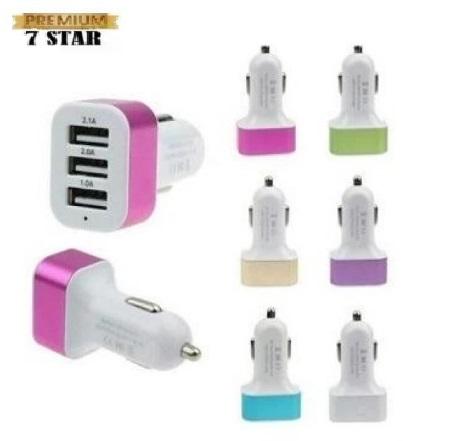Charger Mobil 7STAR - Car Charger 3 USB 5.1A 3 Port Charger Hp di Mobil - Charger Hp Di Mobil - Random Color