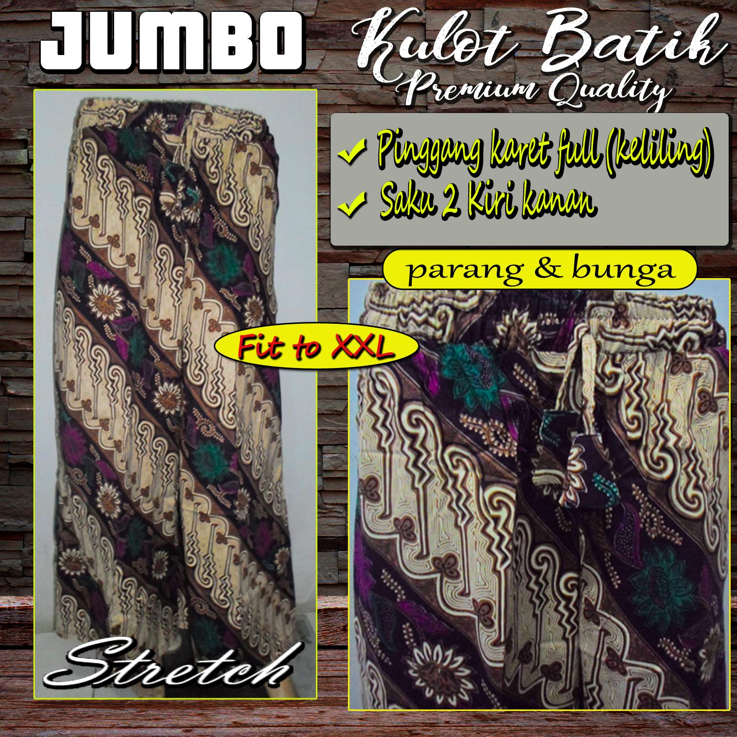  Celana Kulot Batik Jumbo Katun Stretch High Quality 