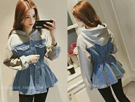 TERLARIS fgh hoodie zara denim DARK / baju wanita jaket blouse sweater cewek