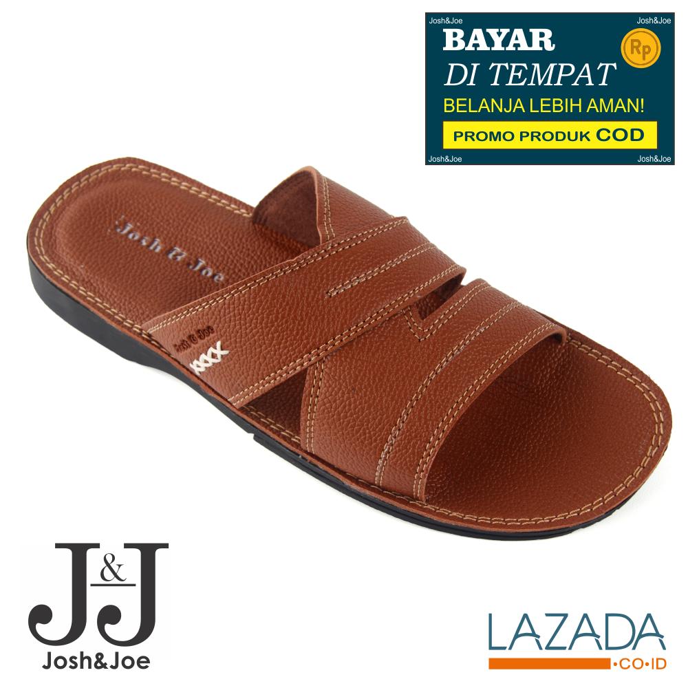 Josh&Joe / fashion pria / sandal murah / sandal pria / sandal pria kulit / sandal pria casual / sandal pria dewasa / sandal gunung pria/ sandal jepit pria CoolBrown