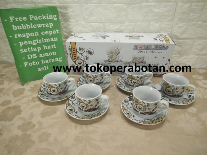 BEST SELLER!!! (packing kayu) Coffee set / Cangkir set Homeline Motif Kopi - Kopi - ieALMd
