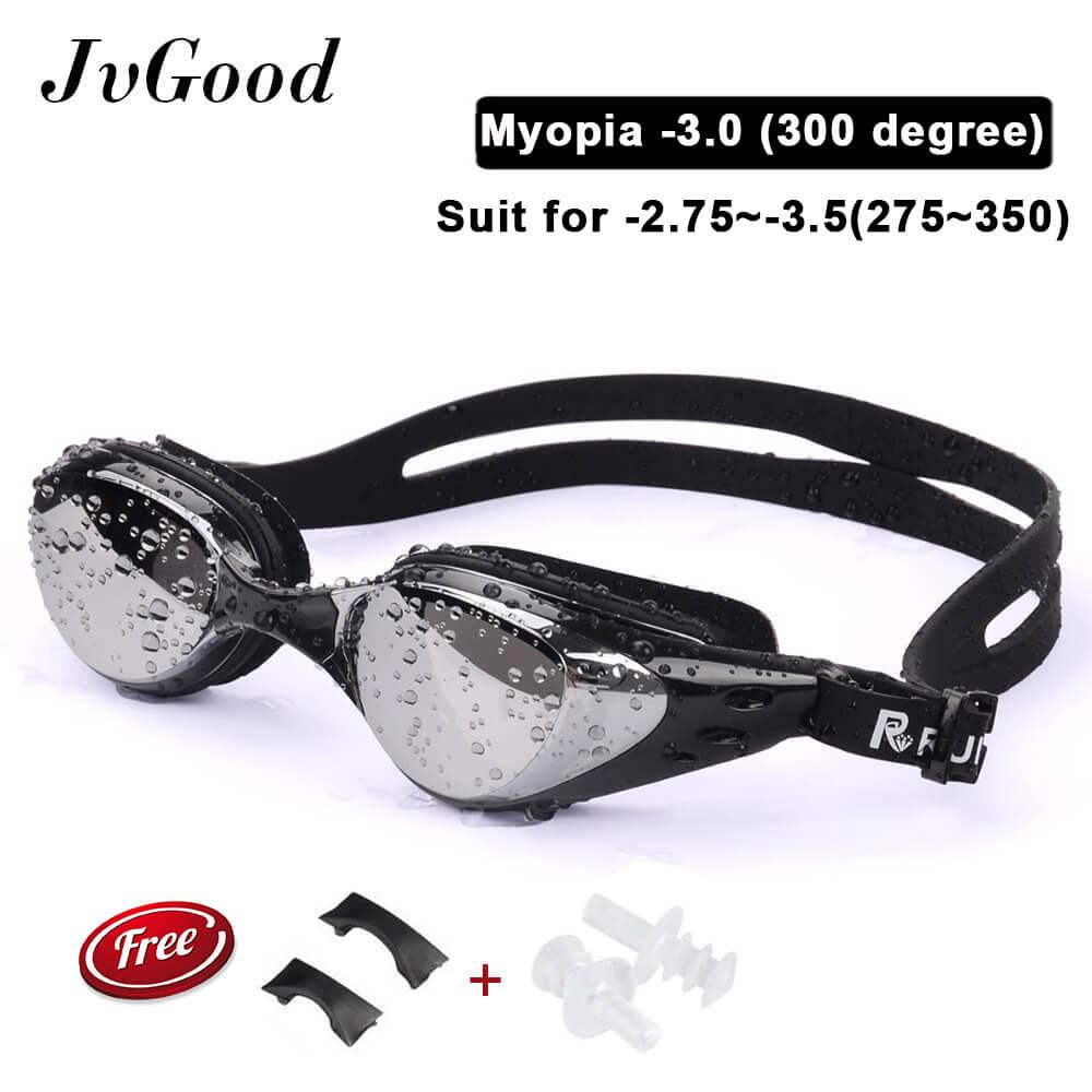 Jvgood Kacamata Renang Minus (Myopia) anti Berkabut-Embun-Berenang Kacamata Olahraga (-2.00 ~-5.00)
