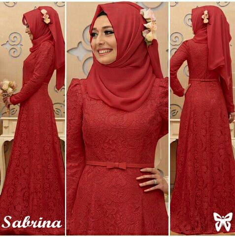 LFS Gamis Brukat GRATIS HIJAB / Gamis Sederhana / Lebaran 2018 Gaun Gamis / Gamis Murah / Baju Lebaran Hijab Wanita / Gaun Dress Muslimah (Brinasa) SS - Maroon P