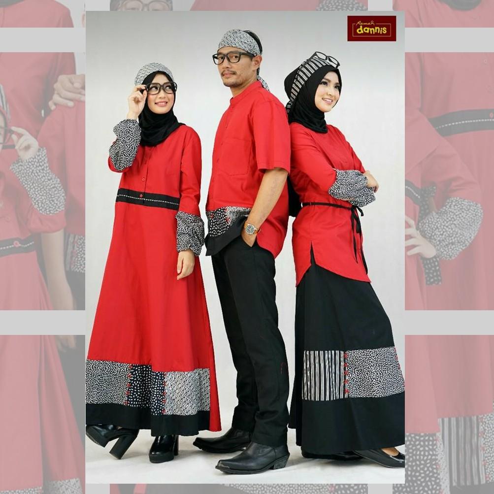 (TERBARU) RAMADHAN SUPER SALE | BAJU COUPLE SARIMBIT DANNIS D'LUXURY RED FAMILY | NEW ARRIVAL (STELAN ROK SIZE XXL)