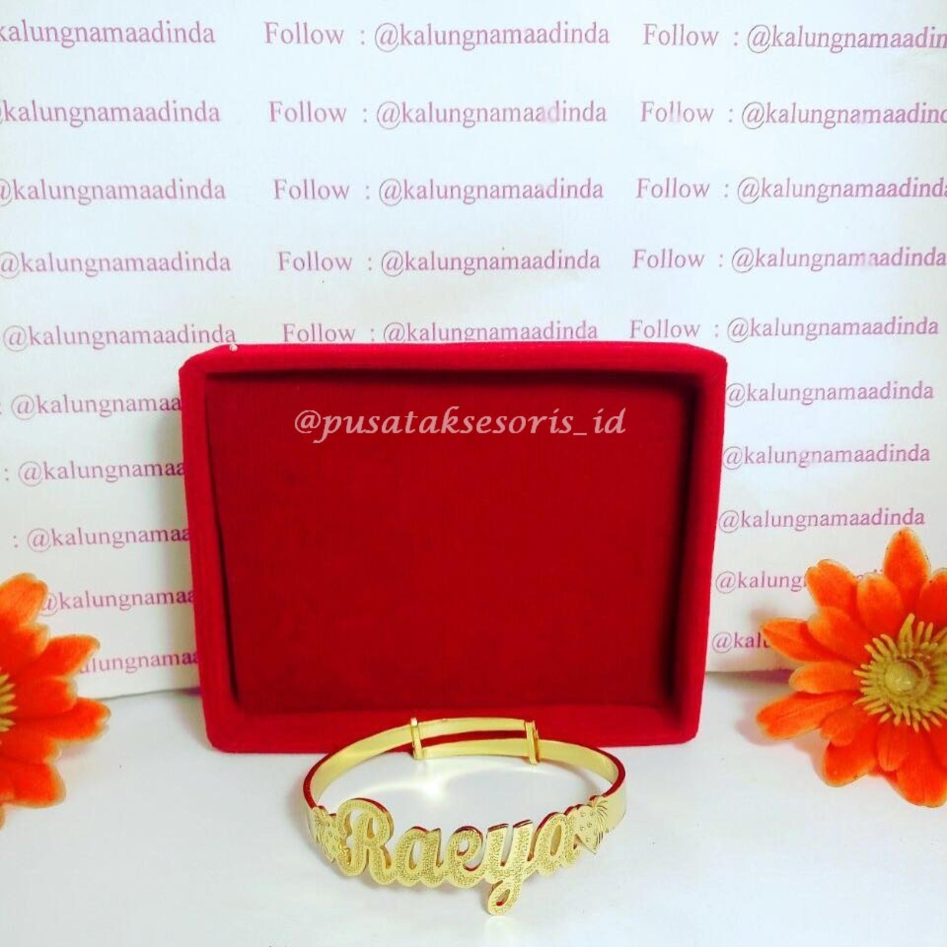 Jual Gelang Nama Gold Lapis Emas 24 Karat Bisa cetak sesuai nama